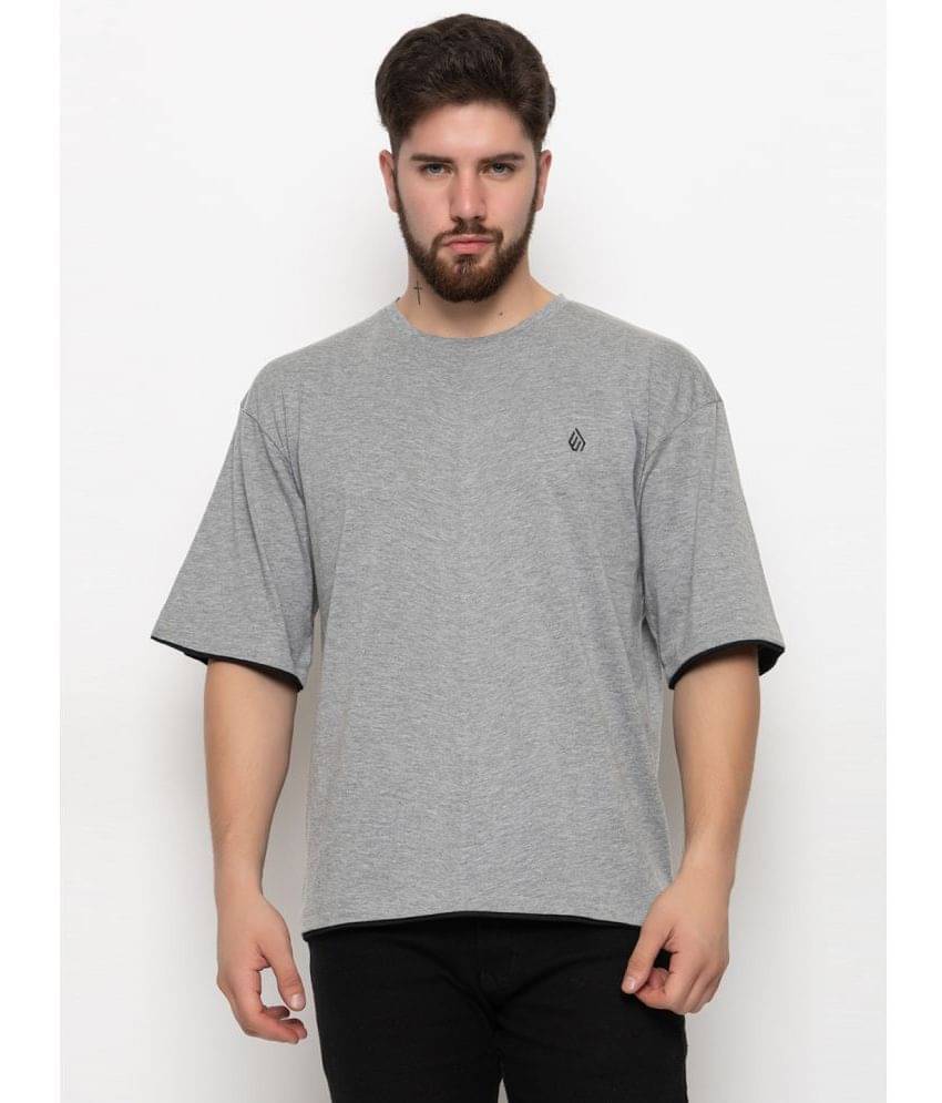     			Emerald - Grey Cotton Blend Regular Fit Men's T-Shirt ( Pack of 1 )