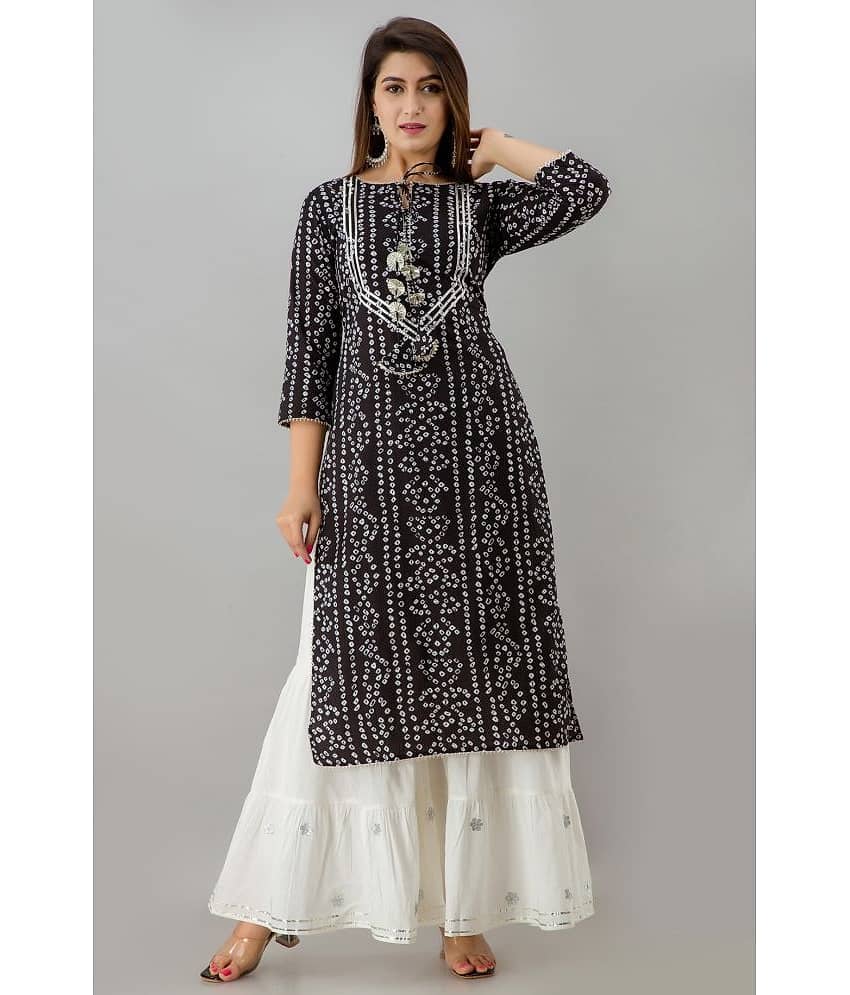 FabbibaPrints - Red Rayon Women's Straight Kurti ( Pack of 1 ) - Kurtis, Tunics | Buy online on ZillyBuy