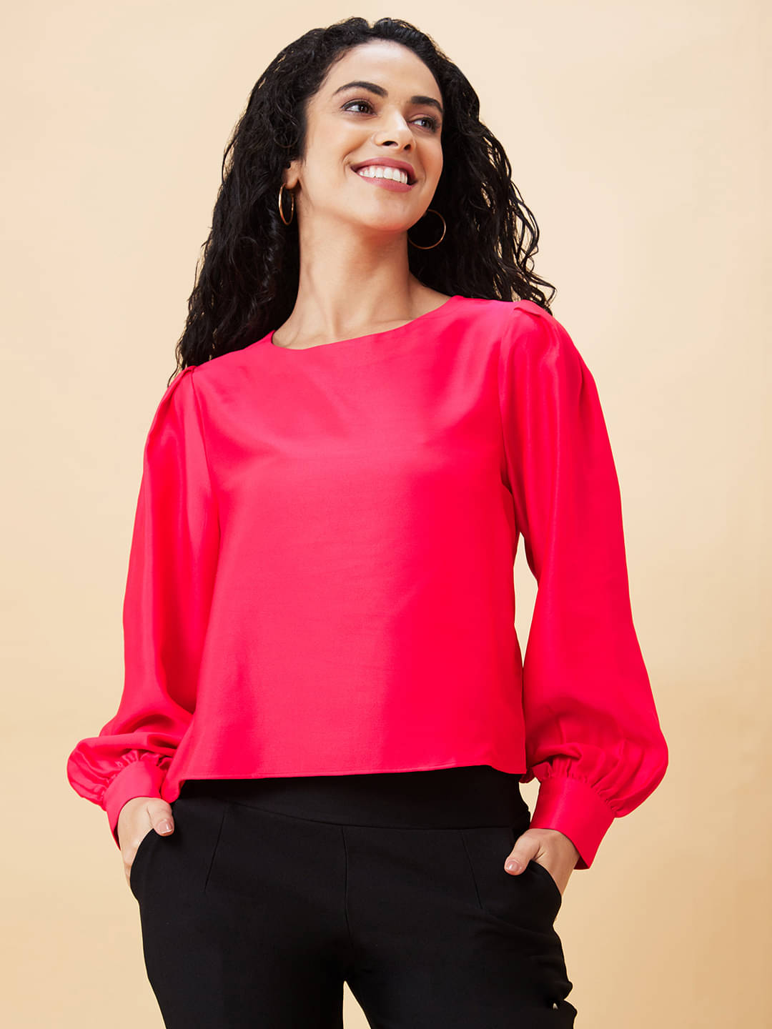 Globus - Pink Polyester Women's Regular Top ( Pack of 1 )     			Globus - Pink Polyester Women's Regular Top ( Pack of 1 )