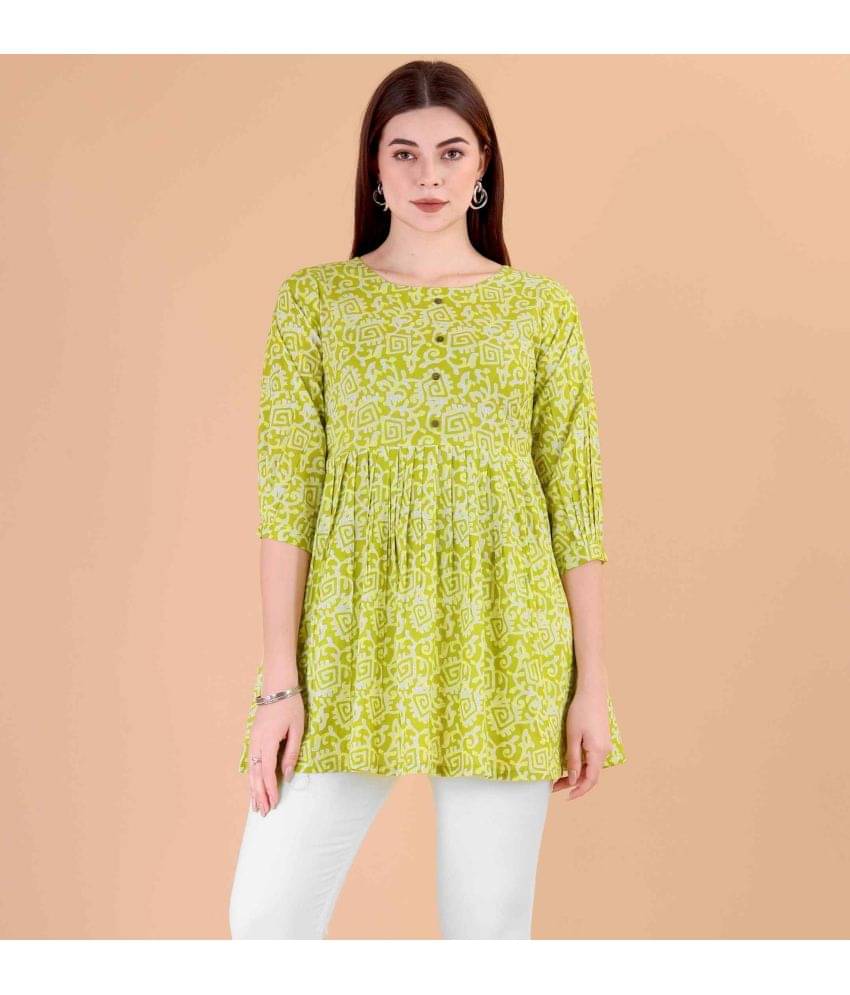     			Glomee Women's Cotton Tunic ( Green )