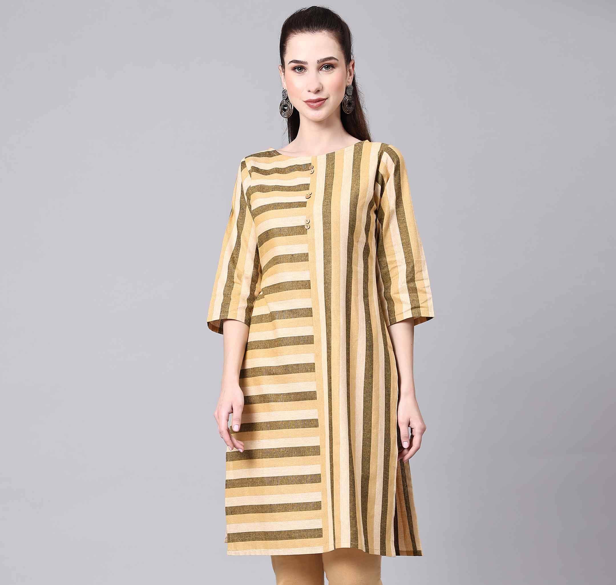     			Glomee - Rust 100% Cotton Women's Straight Kurti ( Pack of 1 )