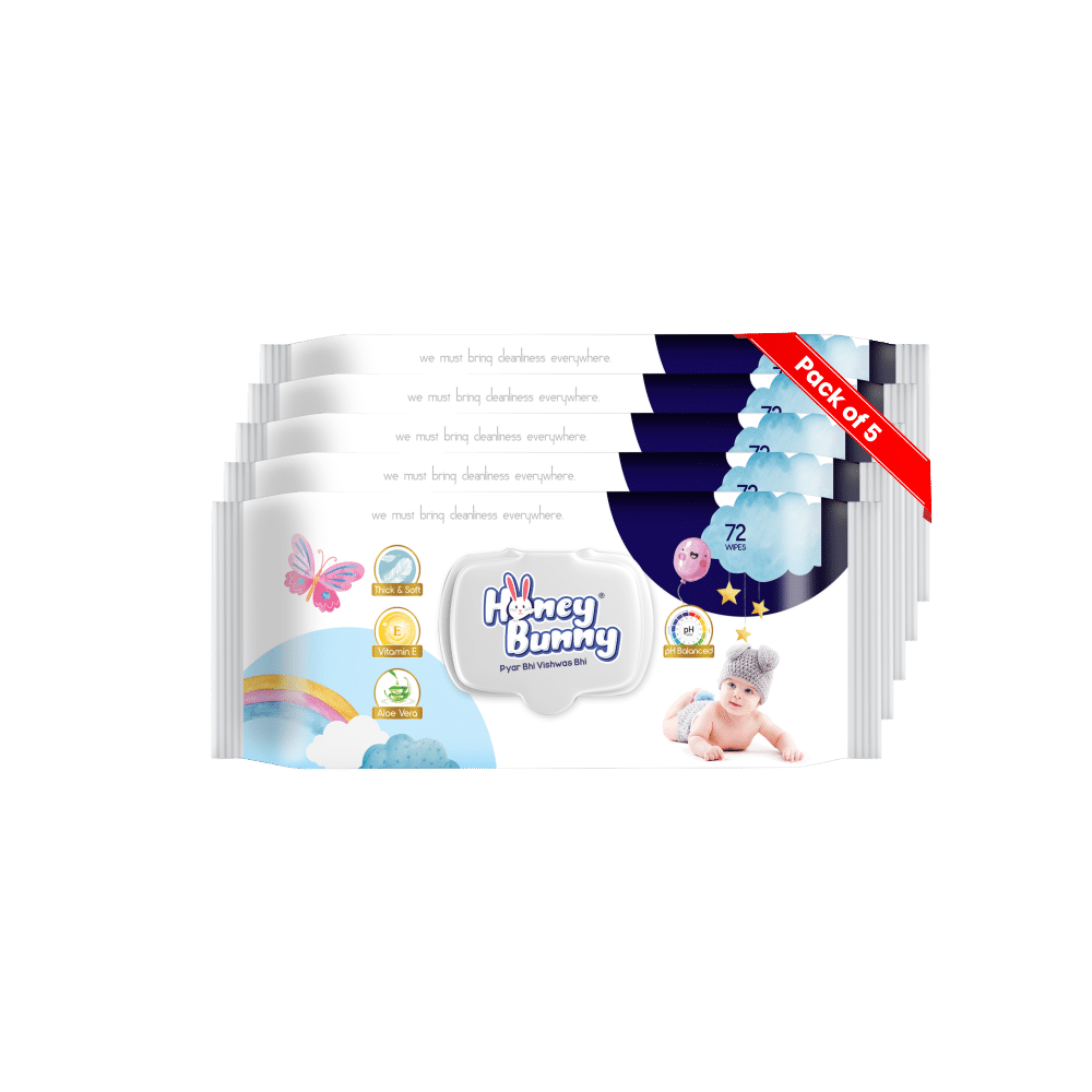 Honey Bunny - Scented Wet wipes For Babies ( Pack of 5 ) Honey Bunny - Scented Wet wipes For Babies ( Pack of 5 )