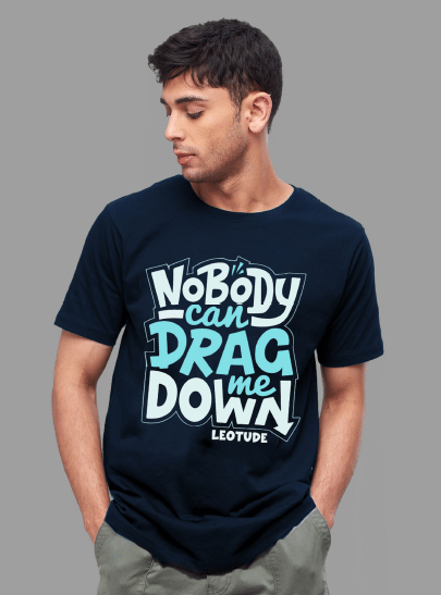 Leotude Pack of 1 Cotton Blend Regular Fit Men's T-Shirt ( Navy )