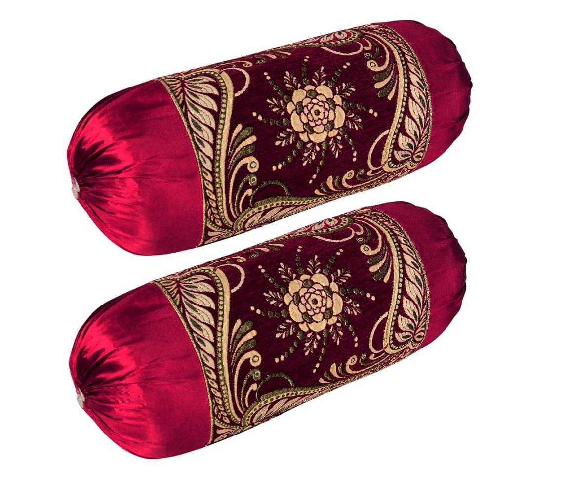 MAHALUXMI COLLECTION Set of 2 Velvet Bolster Covers MAHALUXMI COLLECTION Set of 2 Velvet Bolster Covers