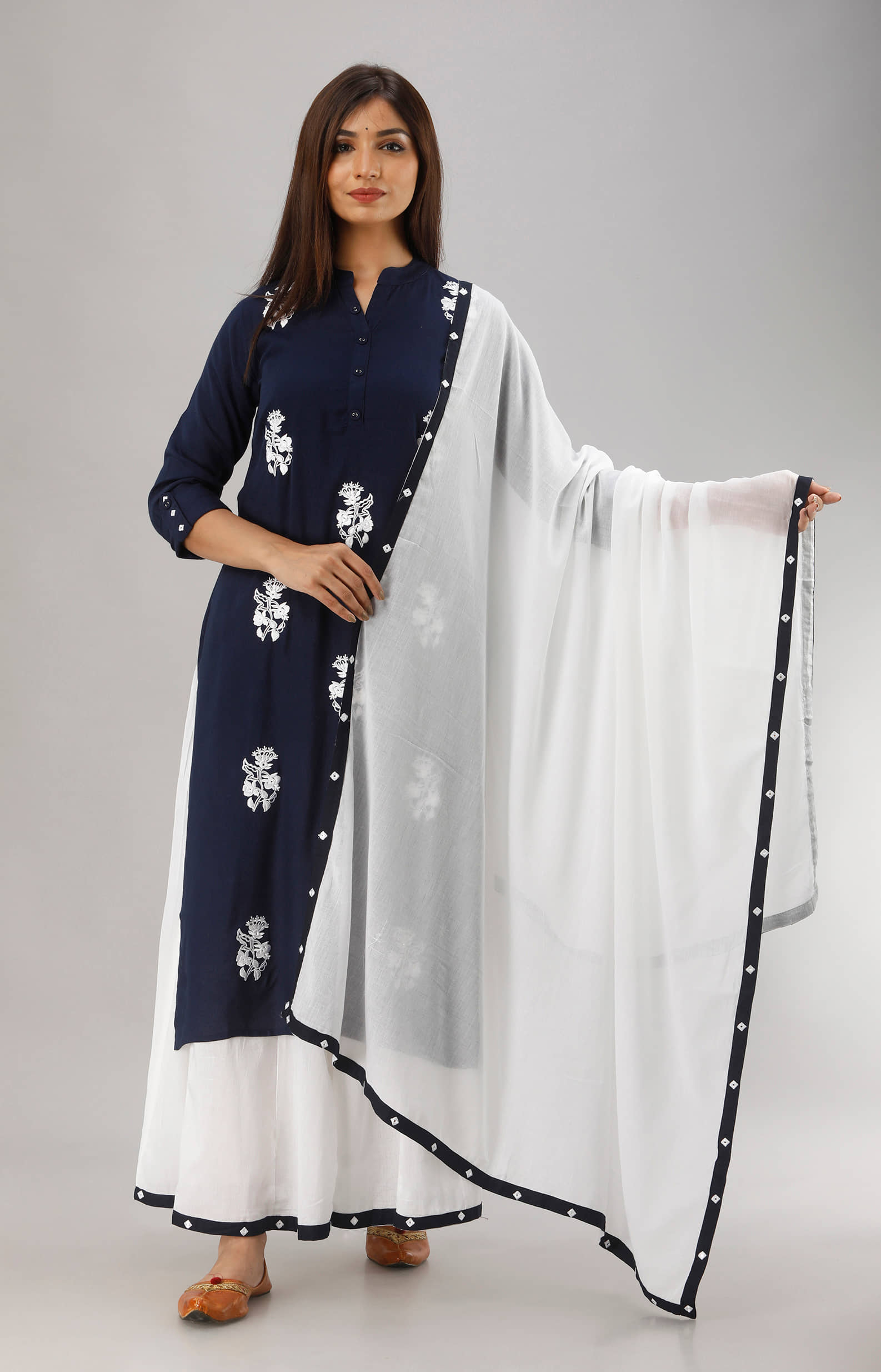 MAUKA - Blue Straight Rayon Women's Stitched Salwar Suit ( Pack of 1 )