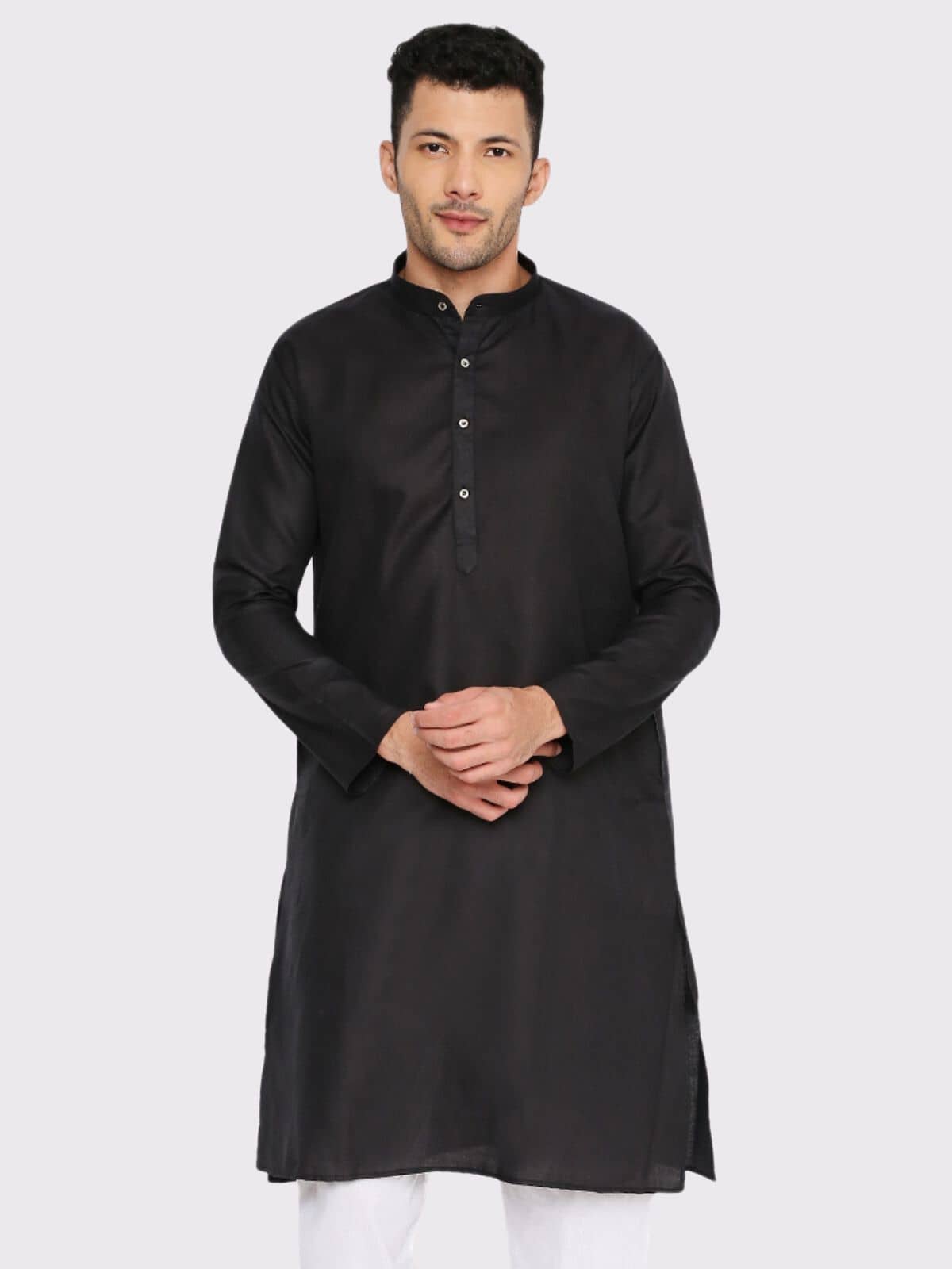 Maharaja - Black Cotton Blend Men's Regular Kurta ( Pack of 1 ) - Kurtas & Kurta Sets | Buy online on ZillyBuy