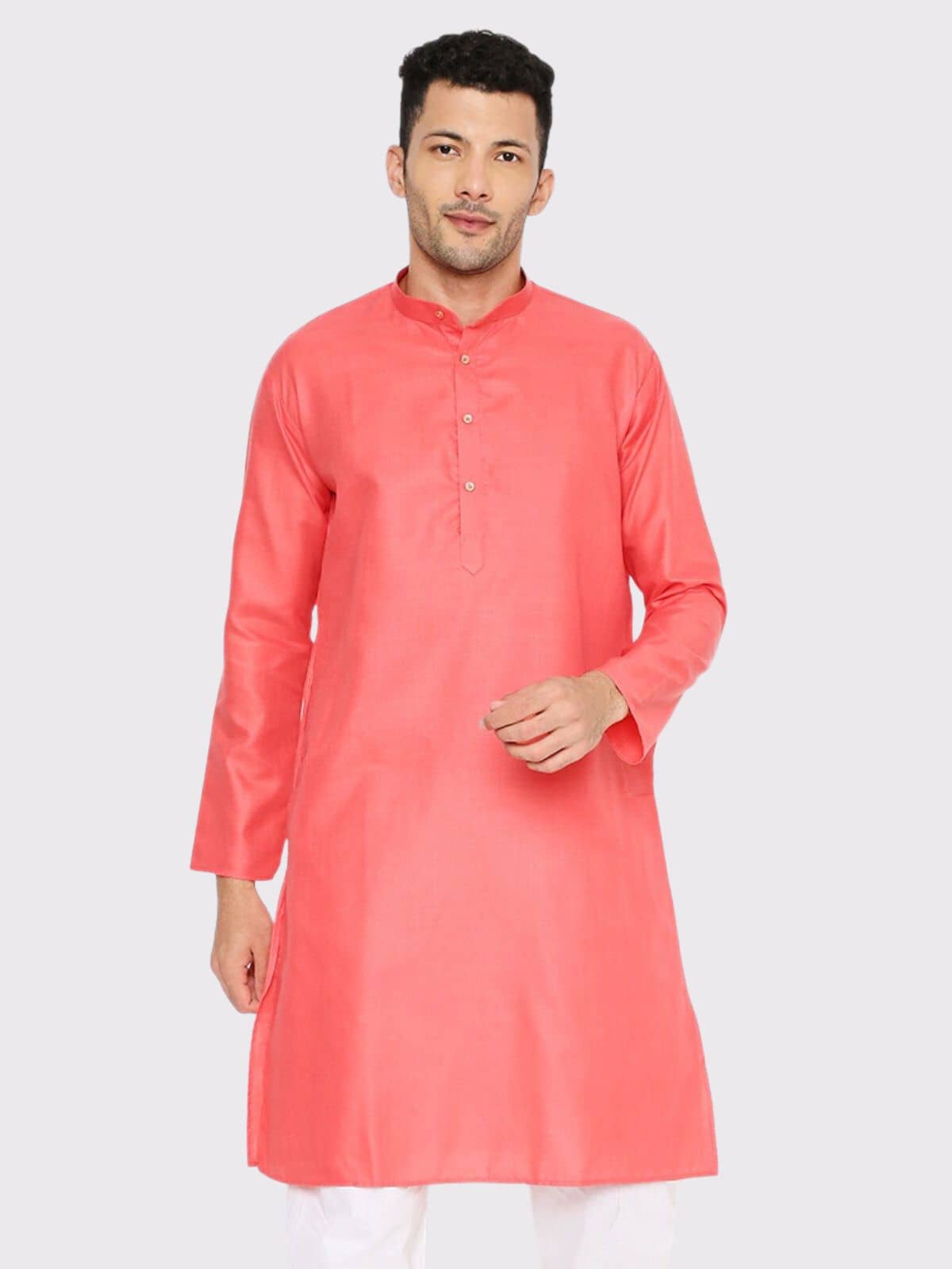 Maharaja - Coral Cotton Blend Men's Regular Kurta ( Pack of 1 ) - Kurtas & Kurta Sets | Buy online on ZillyBuy