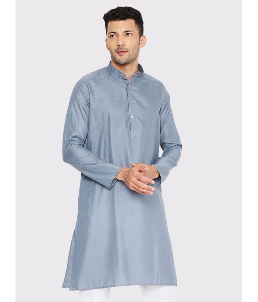 Maharaja - Grey Cotton Blend Men's Regular Kurta ( Pack of 1 ) - Kurtas & Kurta Sets | Buy online on ZillyBuy
