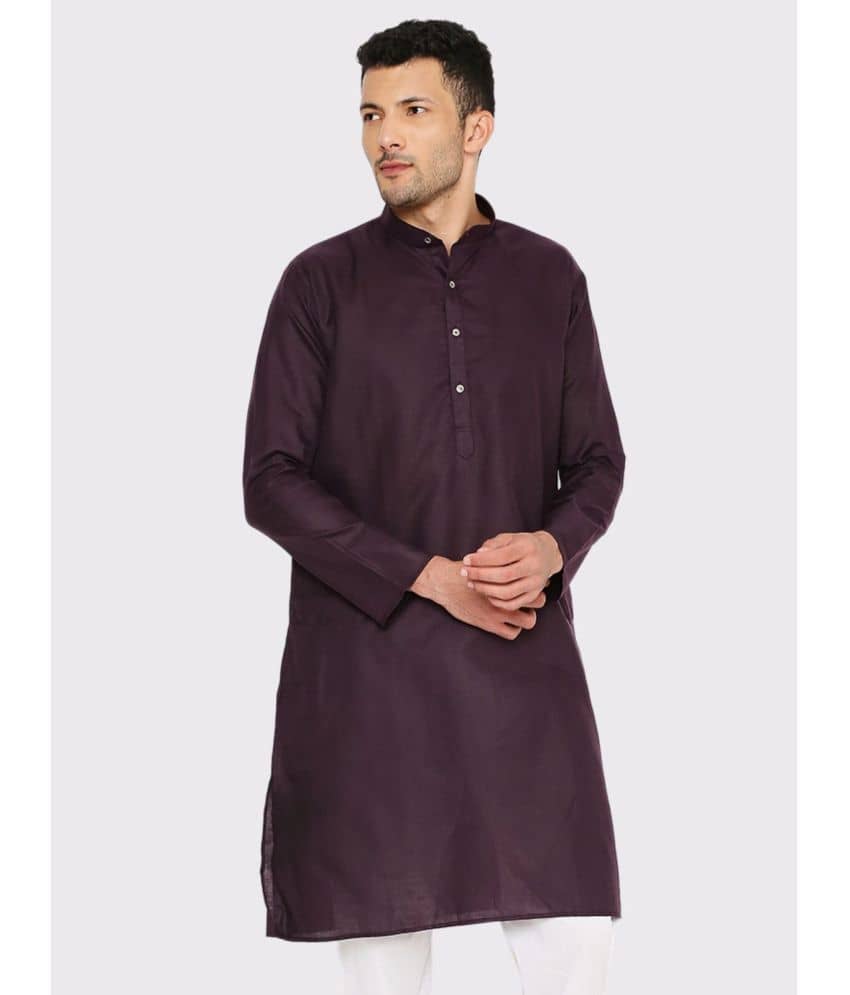 Maharaja - Purple Cotton Blend Men's Regular Kurta ( Pack of 1 ) - Kurtas & Kurta Sets | Buy online on ZillyBuy