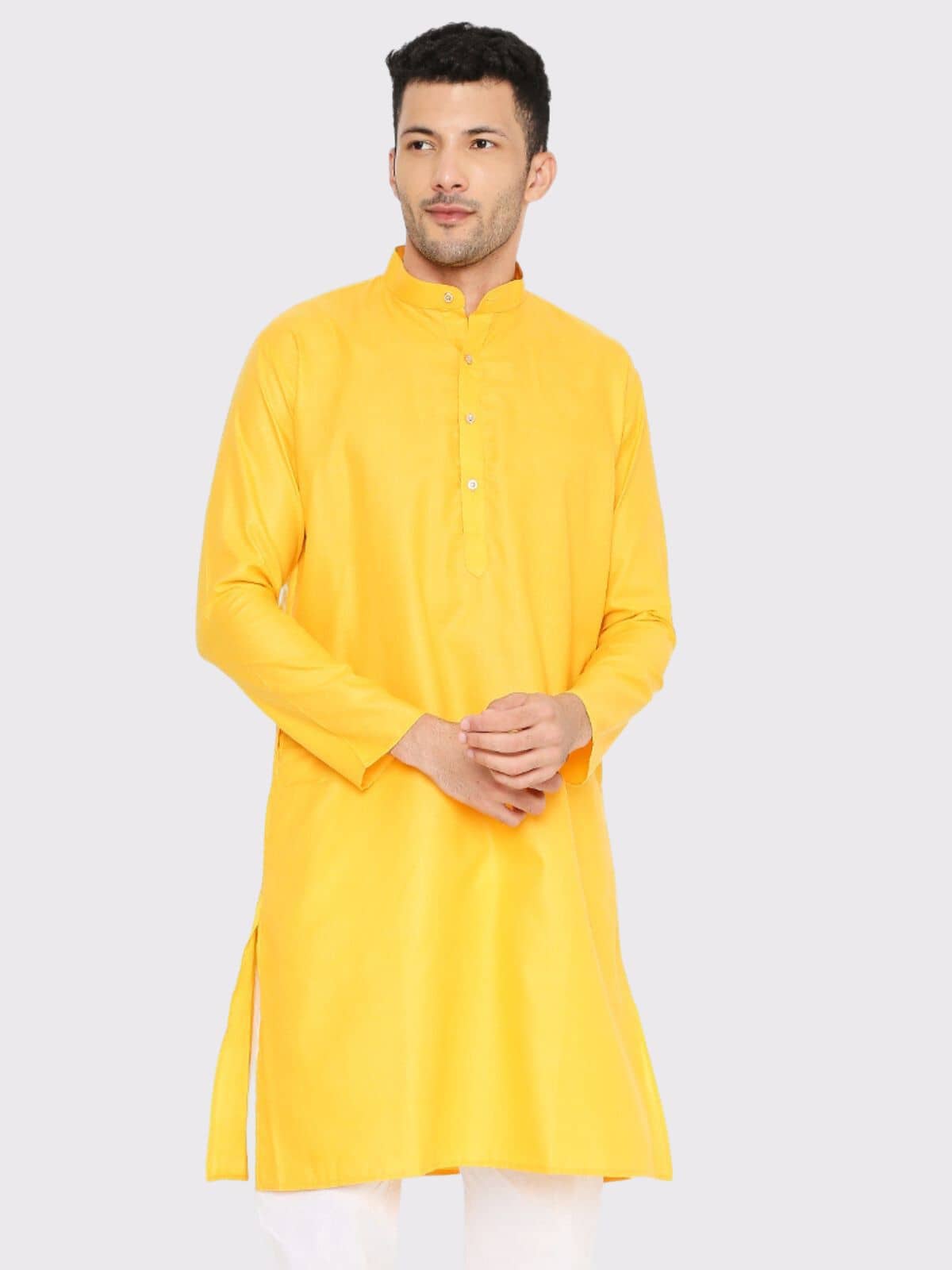 Maharaja - Yellow Cotton Blend Men's Regular Kurta ( Pack of 1 ) - Kurtas & Kurta Sets | Buy online on ZillyBuy