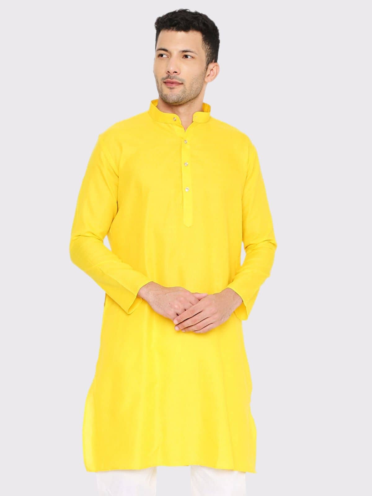 Maharaja - Yellow Cotton Blend Men's Regular Kurta ( Pack of 1 ) - Kurtas & Kurta Sets | Buy online on ZillyBuy