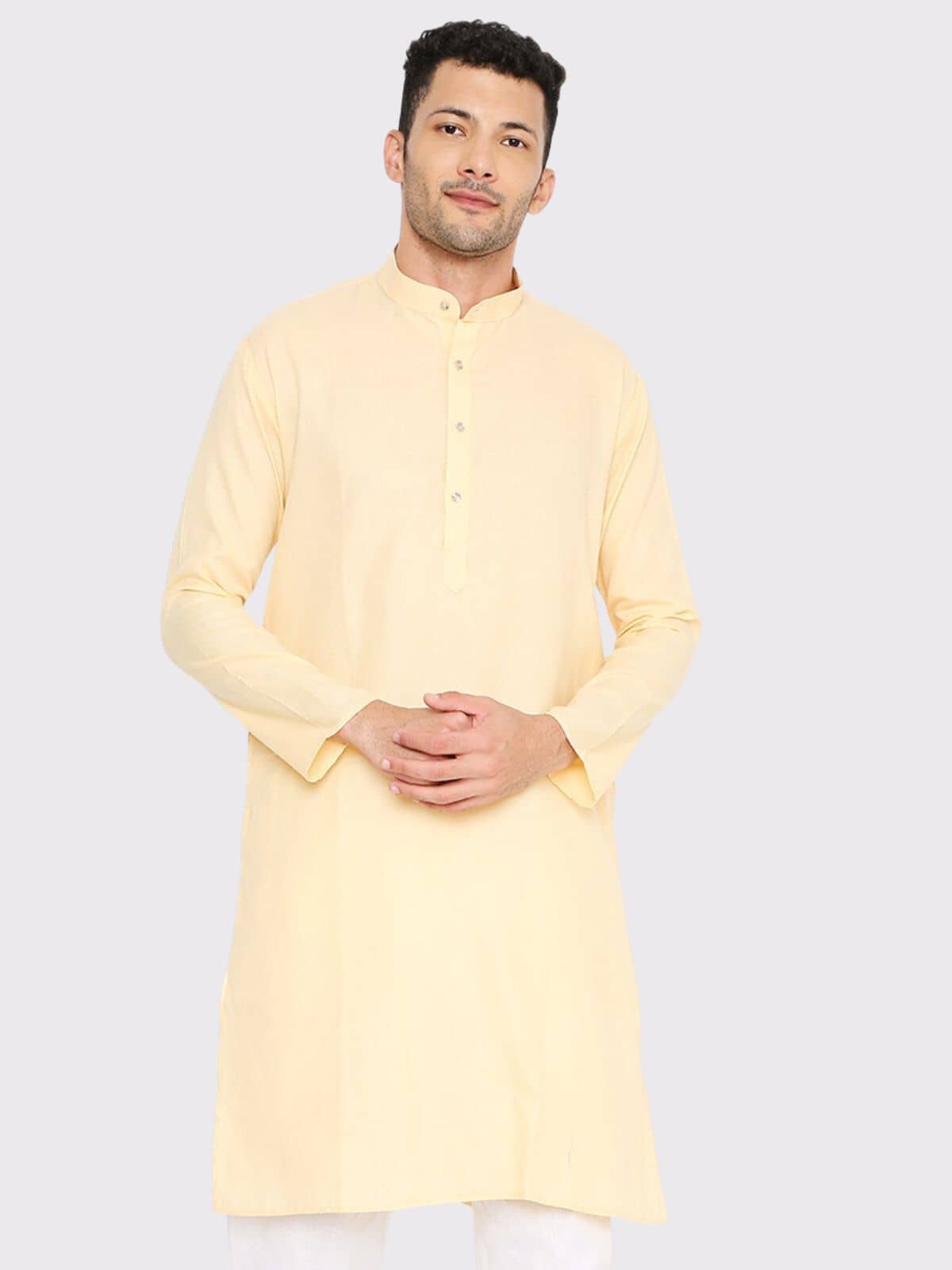 Maharaja - Yellow Cotton Blend Men's Regular Kurta ( Pack of 1 ) - Kurtas & Kurta Sets | Buy online on ZillyBuy
