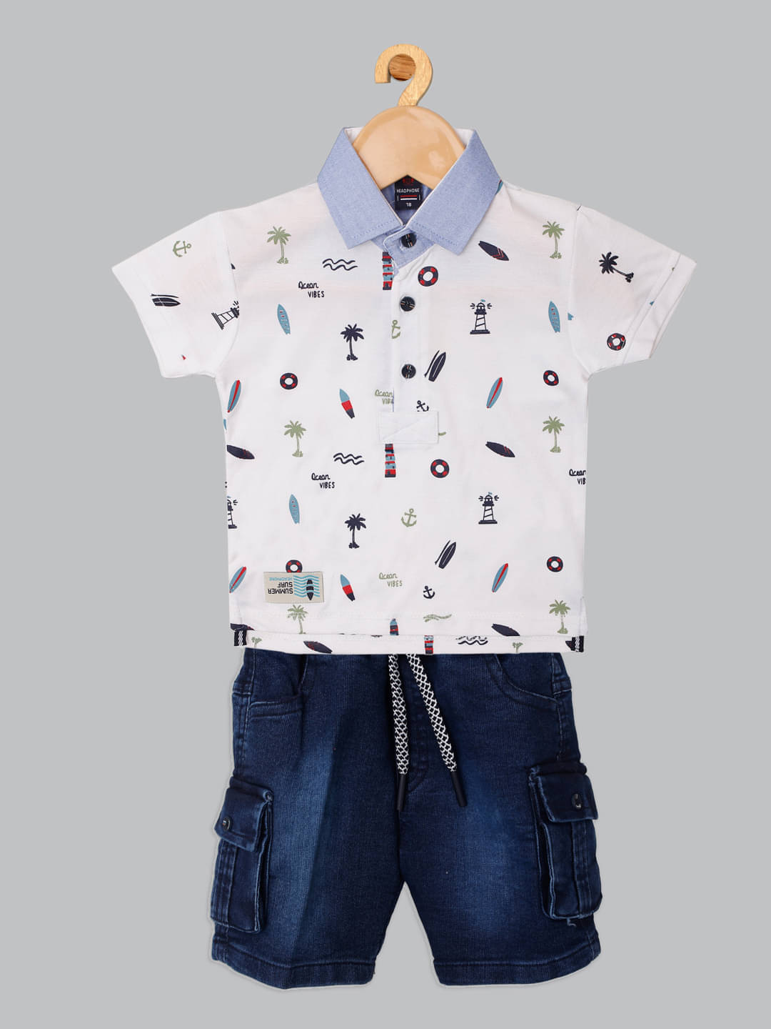 Master Kids Pack of 1 Boys Cotton T-Shirt & Capris Set ( White ) Master Kids Pack of 1 Boys Cotton T-Shirt & Capris Set ( White )