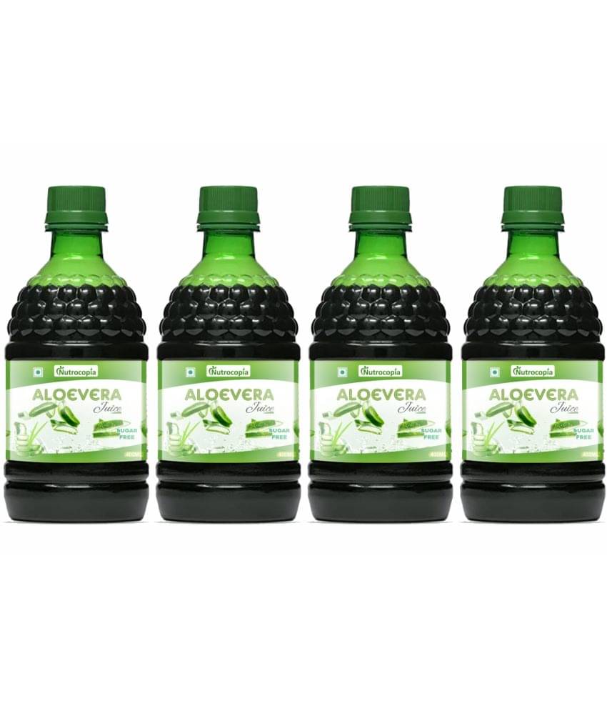     			NUTROCOPIA Aloe Vera Juice | For Glowing Skin & Healthy Hair | Organic & Natural Juice Made With Cold Pressed Aloe Vera 400 ML - Pack of 4