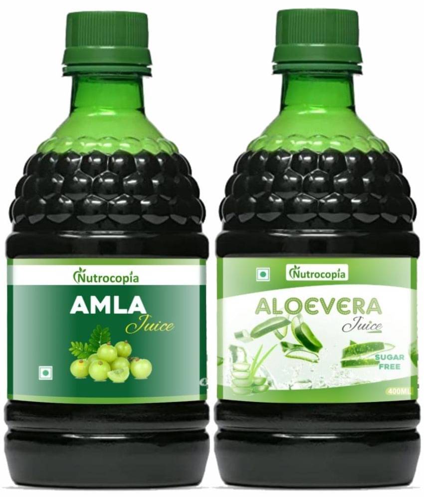 NUTROCOPIA Amla Juice & Aloe Vera Juice For Glowing Skin Pack of 2 of 400 ML(800 ML) NUTROCOPIA Amla Juice & Aloe Vera Juice For Glowing Skin Pack of 2 of 400 ML(800 ML)