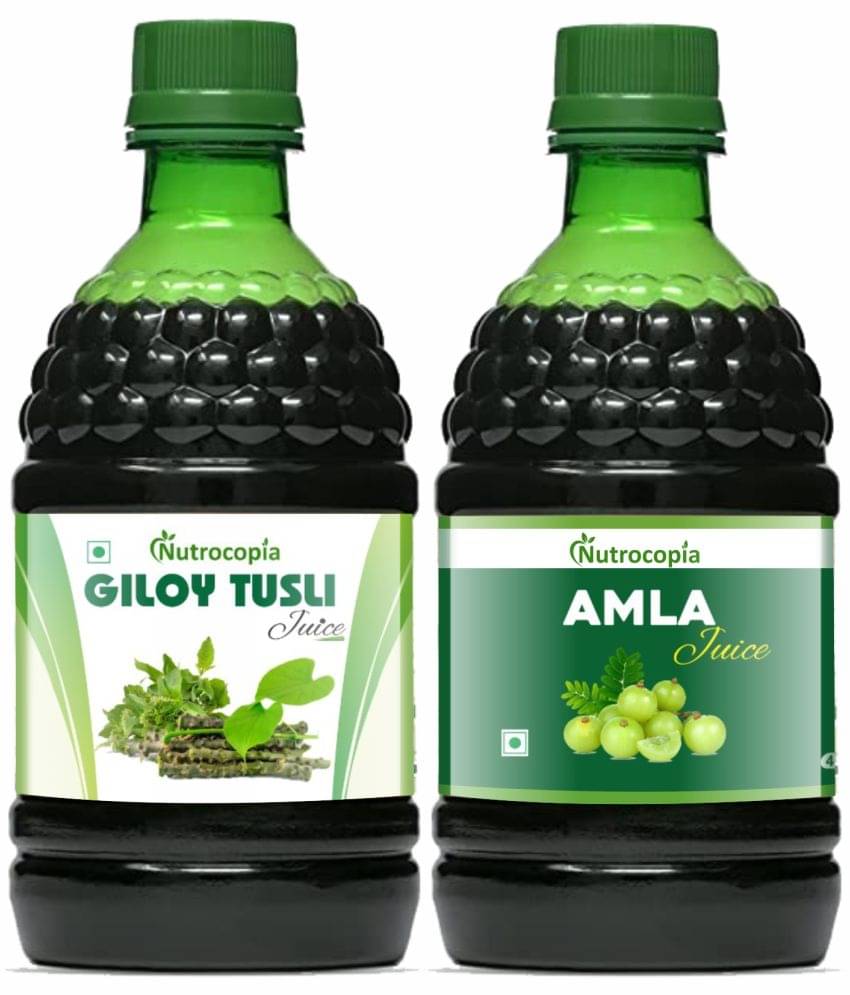 NUTROCOPIA Giloy Tulsi Juice & Amla Juice Maintain Sugar Level Pack of 2 of 400 ML(800 ML) NUTROCOPIA Giloy Tulsi Juice & Amla Juice Maintain Sugar Level Pack of 2 of 400 ML(800 ML)