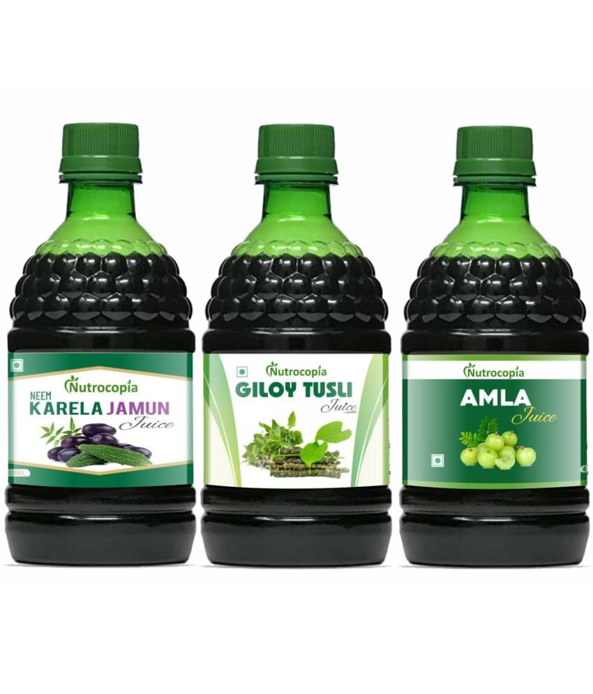     			NUTROCOPIA Neem Karela Jamun, Giloy Tulsi & Amla Juice Pack of 3 of 400 ML(1200 ML)
