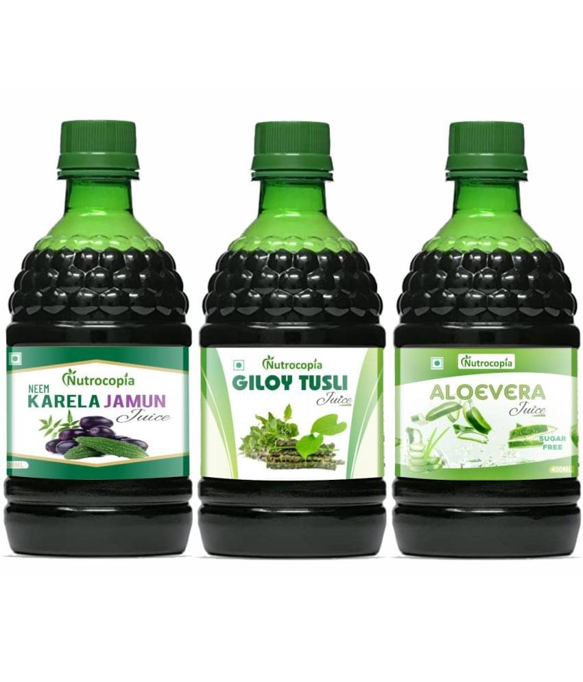     			NUTROCOPIA Neem Karela Jamun, Giloy Tulsi & Aloe vera Juice Pack of 3 of 400 ML(1200 ML)