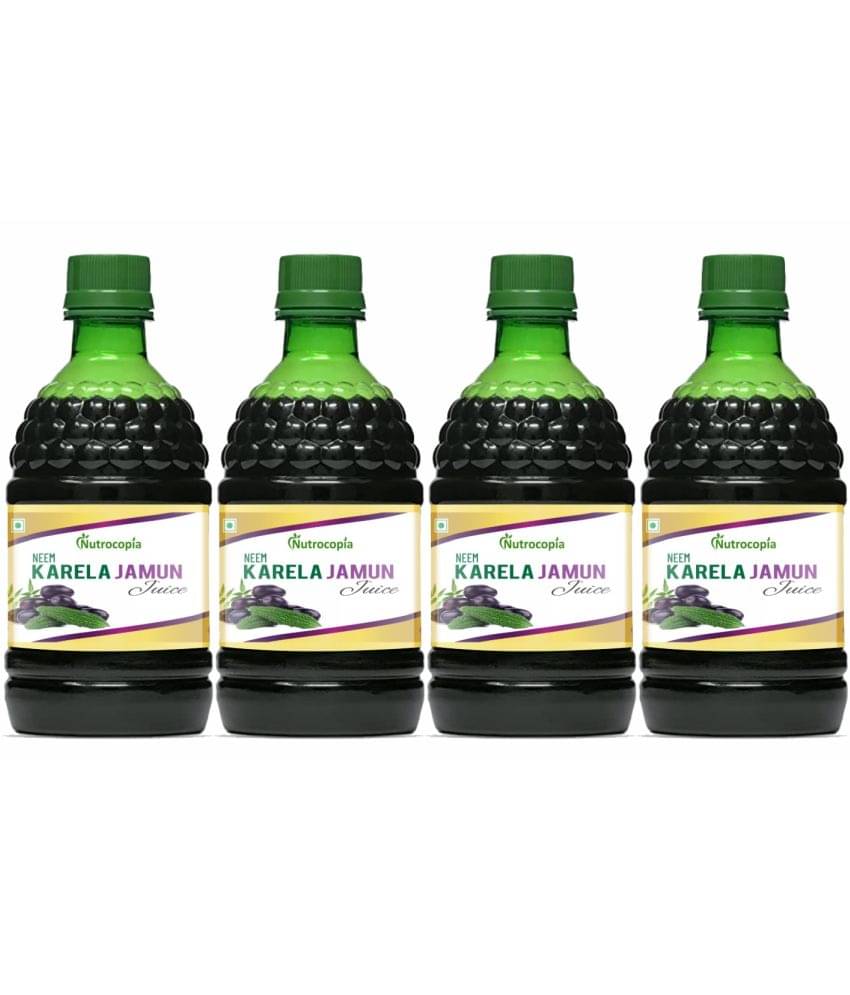 NUTROCOPIA Neem Karela Jamun Juice for Diabetes - 400 ml, Ayurvedic Diabetic Care Juice, Helps Maintain Healthy Sugar Levels, Immunity Booster Juice for Skin Care & Natural Detox Pack of 4 NUTROCOPIA Neem Karela Jamun Juice for Diabetes - 400 ml, Ayurvedic Diabetic Care Juice, Helps Maintain Healthy Sugar Levels, Immunity Booster Juice for Skin Care & Natural Detox Pack of 4