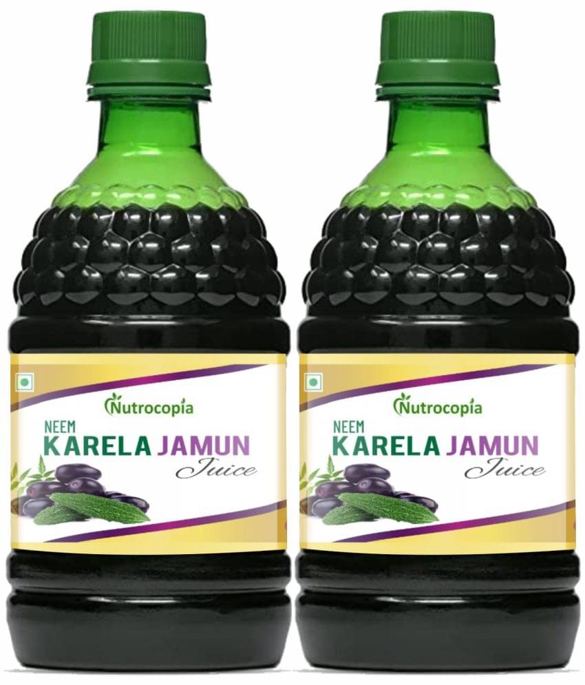 NUTROCOPIA Neem Karela Jamun Juice for Diabetes - 400 ml, Ayurvedic Diabetic Care Juice, Helps Maintain Healthy Sugar Levels, Immunity Booster Juice for Skin Care & Natural Detox Pack of 2 NUTROCOPIA Neem Karela Jamun Juice for Diabetes - 400 ml, Ayurvedic Diabetic Care Juice, Helps Maintain Healthy Sugar Levels, Immunity Booster Juice for Skin Care & Natural Detox Pack of 2