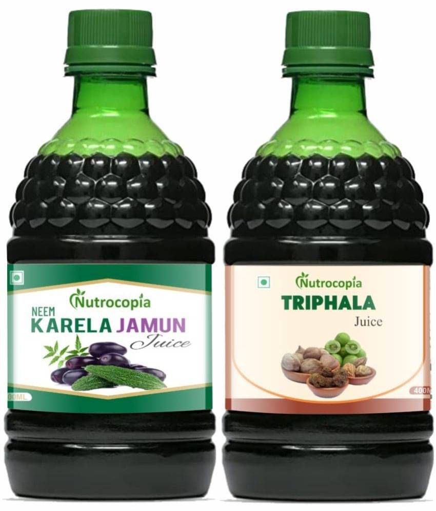 NUTROCOPIA Neem Karela Jamun & Triphala Juice For Diabetic Care Pack of 2 of 400 ML(800 ML) NUTROCOPIA Neem Karela Jamun & Triphala Juice For Diabetic Care Pack of 2 of 400 ML(800 ML)