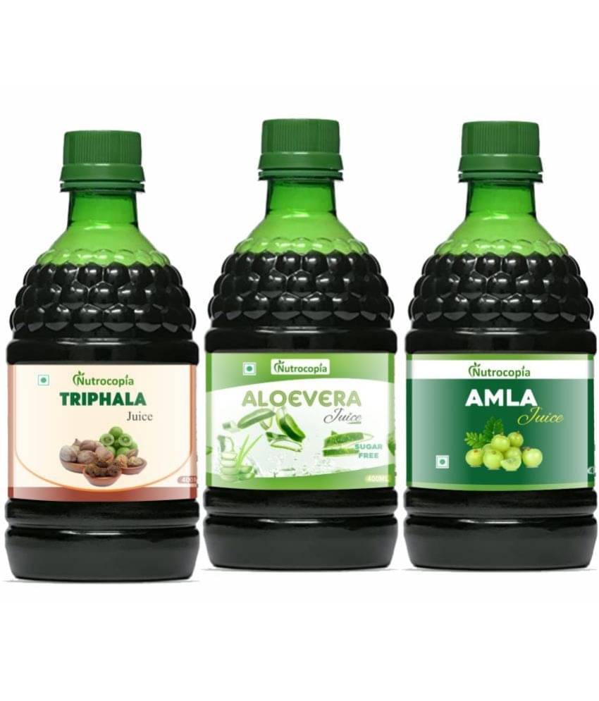 NUTROCOPIA Triphala, Aloe vera & Amla Juice to Relieves Constipation Pack of 3 of 400 ML(1200 ML) NUTROCOPIA Triphala, Aloe vera & Amla Juice to Relieves Constipation Pack of 3 of 400 ML(1200 ML)