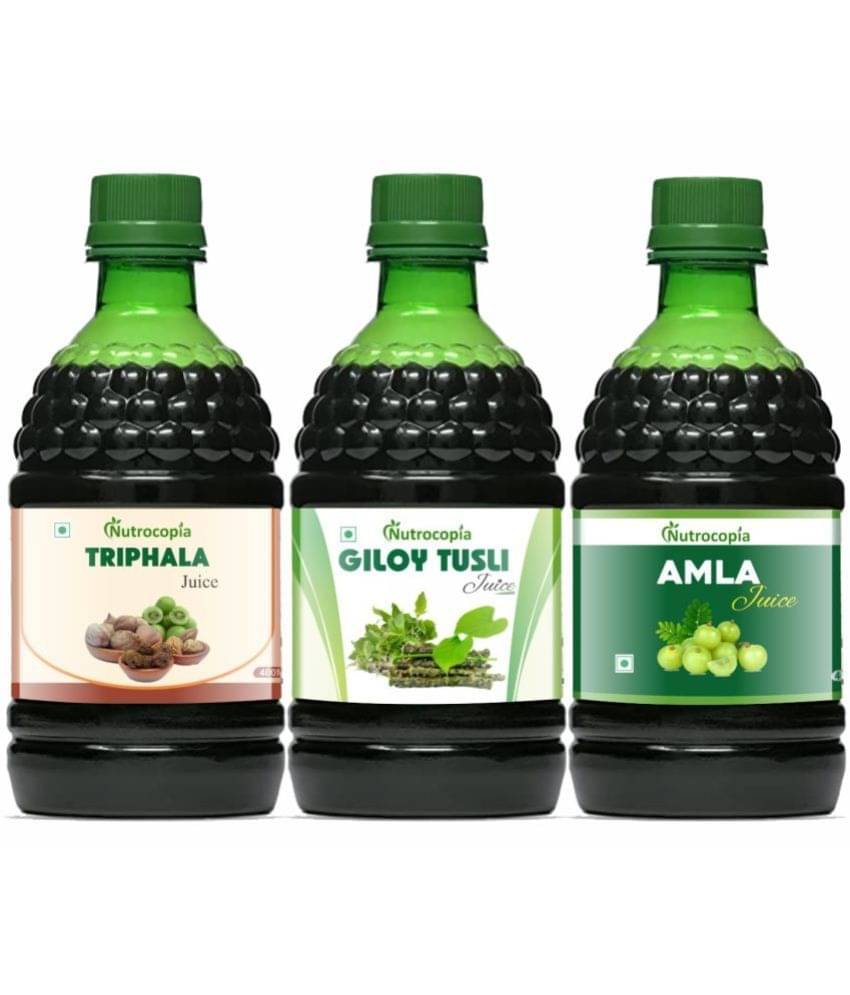 NUTROCOPIA Triphala, Giloy Tulsi & Amla Juice to Relieves Constipation Pack of 3 of 400 ML(1200 ML) NUTROCOPIA Triphala, Giloy Tulsi & Amla Juice to Relieves Constipation Pack of 3 of 400 ML(1200 ML)