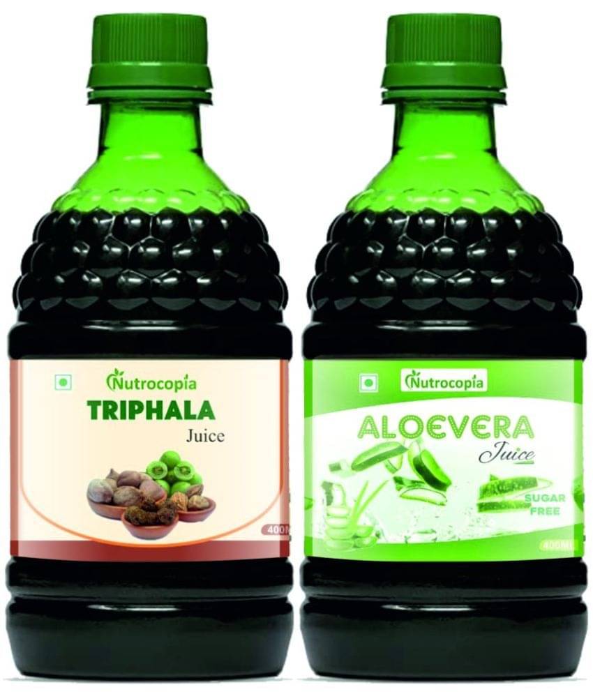 NUTROCOPIA Triphala Juice & Giloy Aloe Vera Juice To Boost Immunity Pack of 2 of 400 ML(800 ML) NUTROCOPIA Triphala Juice & Giloy Aloe Vera Juice To Boost Immunity Pack of 2 of 400 ML(800 ML)