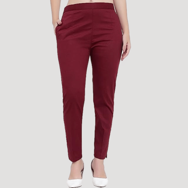     			PP Kurtis - Maroon Lycra Regular Women's Casual Pants ( Pack of 1 )