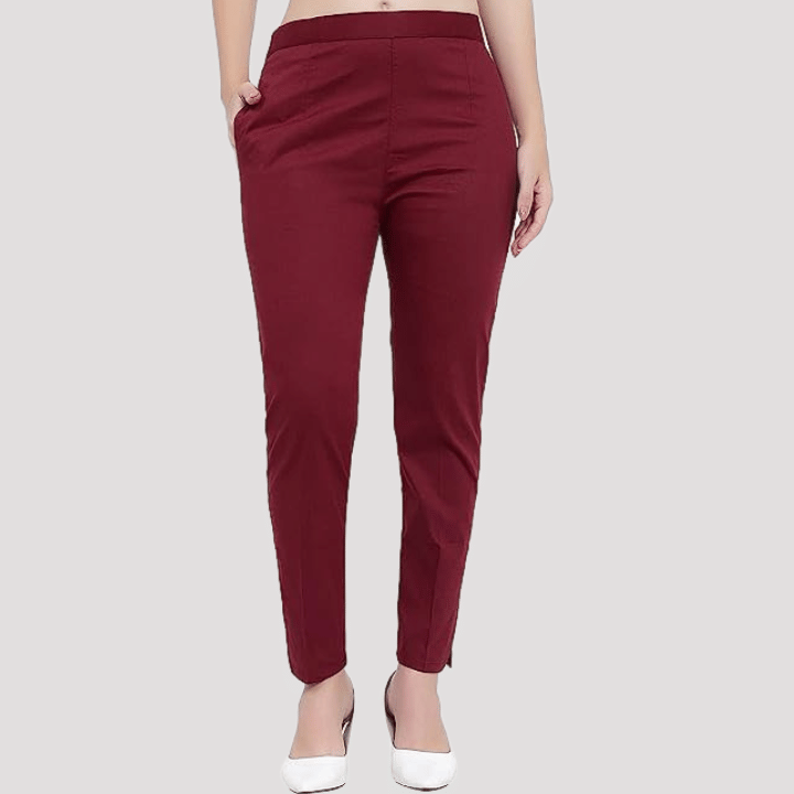     			PP Kurtis - Maroon Lycra Regular Women's Casual Pants ( Pack of 1 )