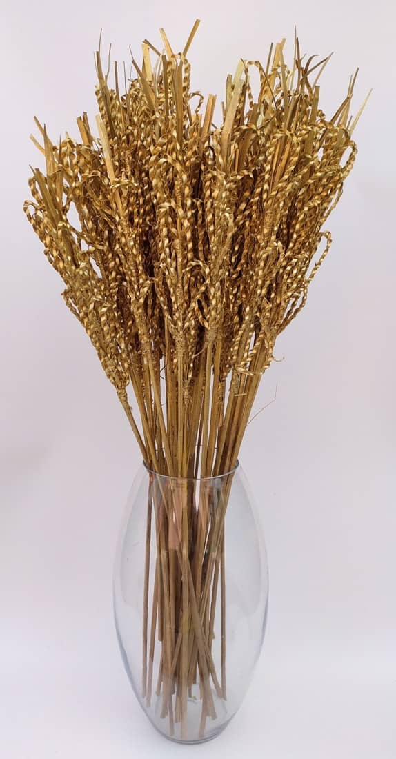 PUPRIWALL - Gold Palm Artificial Flower ( Pack of 1 )