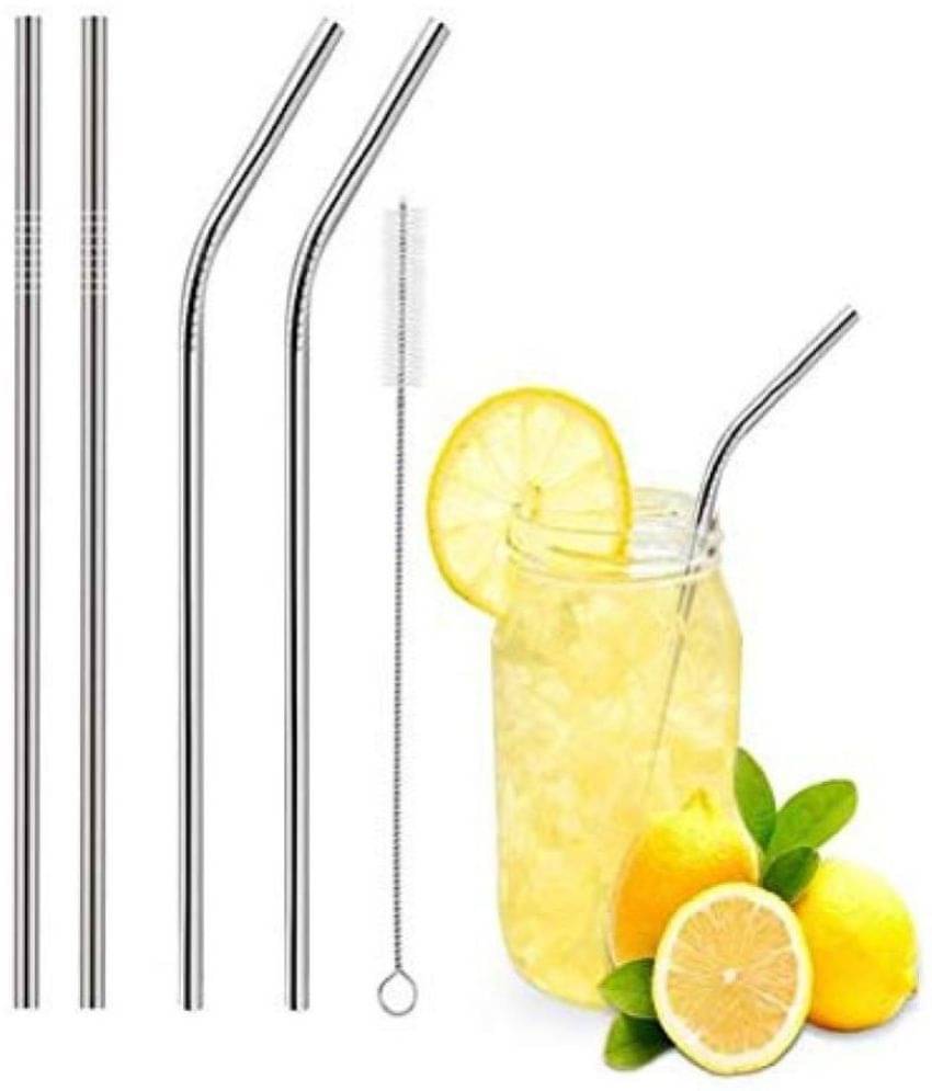     			Sansuka Stainless Steel White Straws
