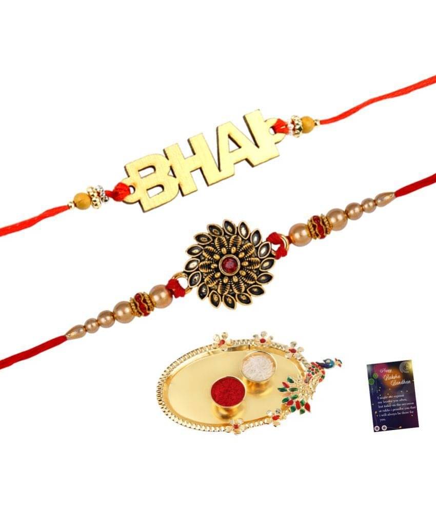     			Silver Shine - Multi Rakhi ( Pack of 2 )