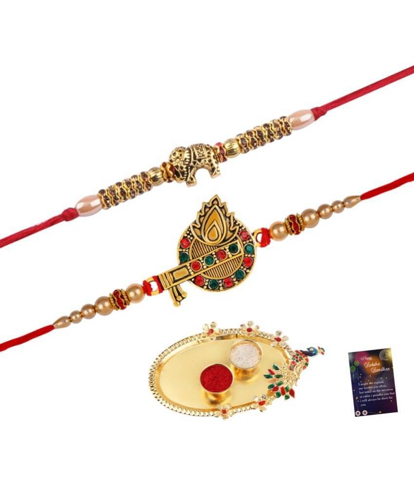     			Silver Shine - Multi Rakhi ( Pack of 2 )
