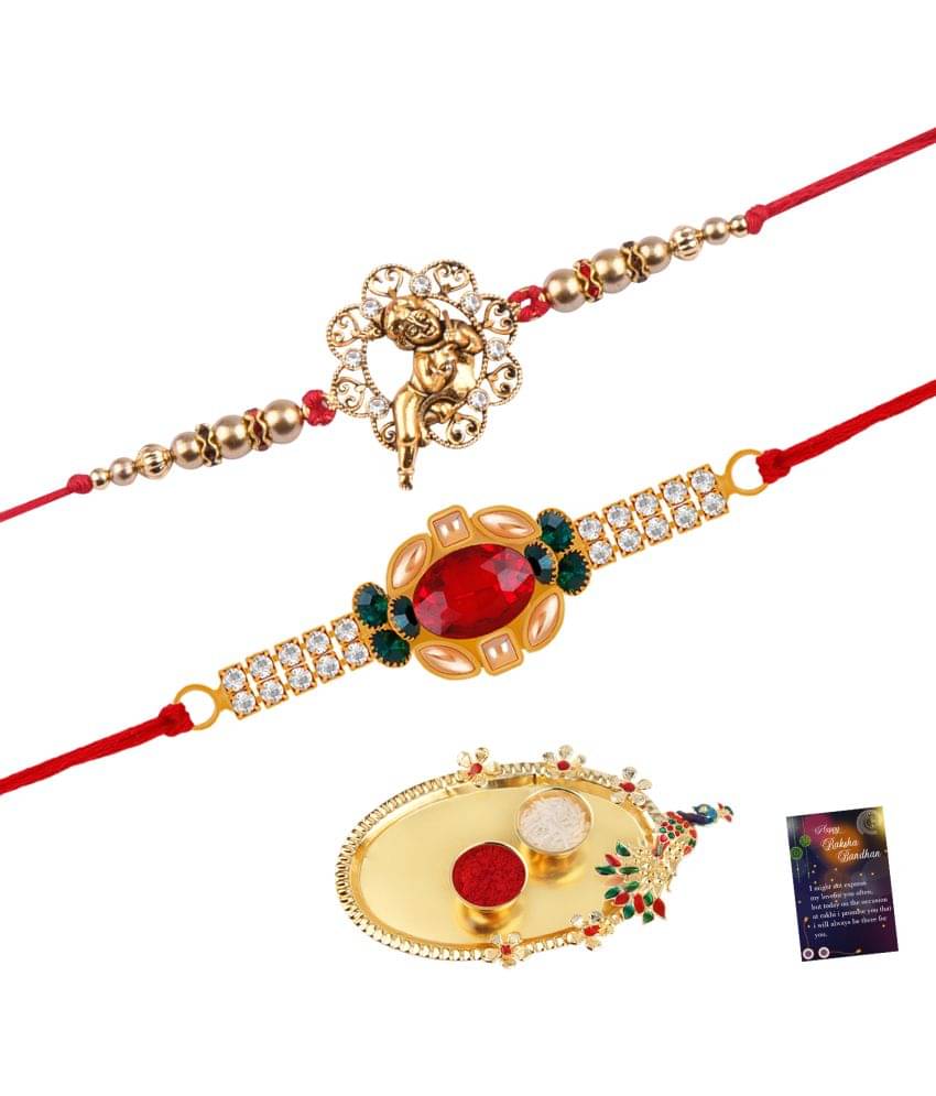     			Silver Shine - Multi Rakhi ( Pack of 2 )