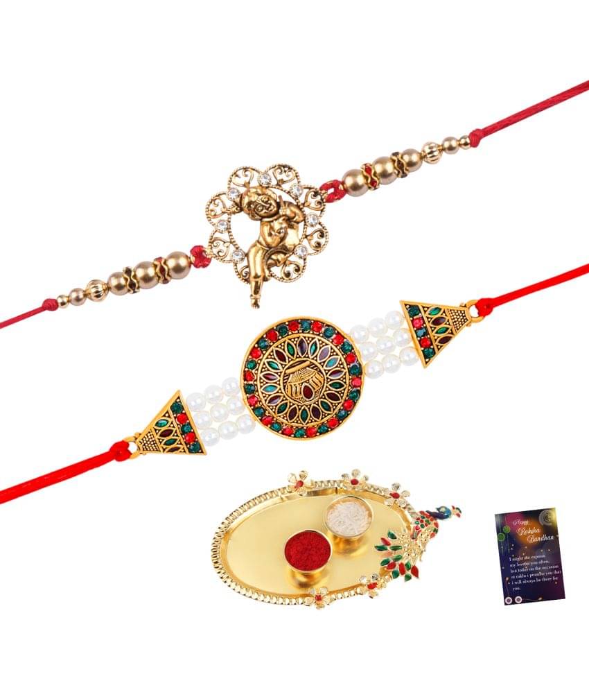     			Silver Shine - Multi Religious Rakhi ( Pack of 2 )