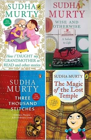     			Sudha Murty 4 Books Combo: Wise and Otherwise + The Magic of lost Temple + How i taught my grandmother to read + Three thousand streech