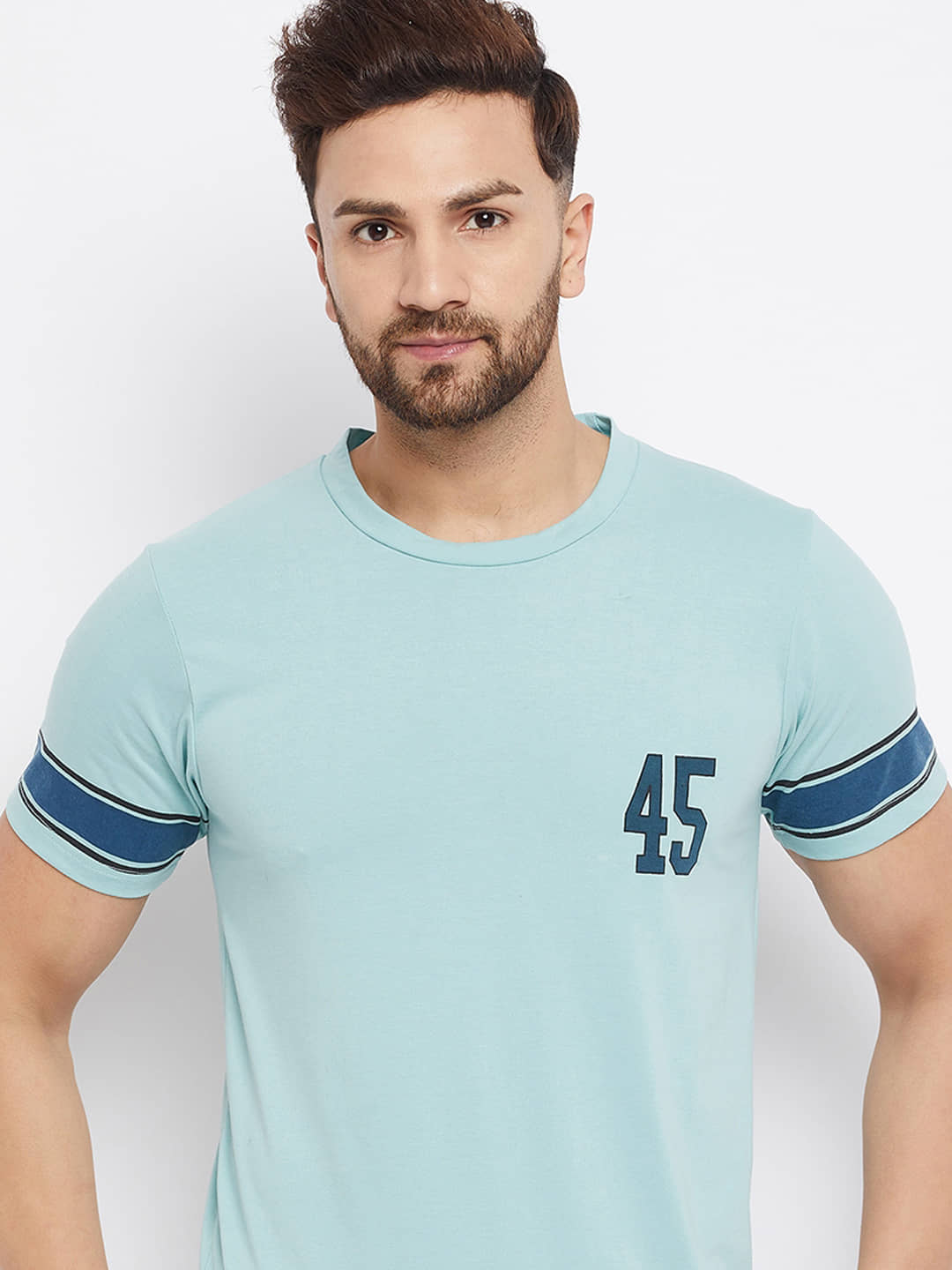 The Million Club Pack of 1 Polyester Regular Fit Men's T-Shirt ( Aqua Blue )