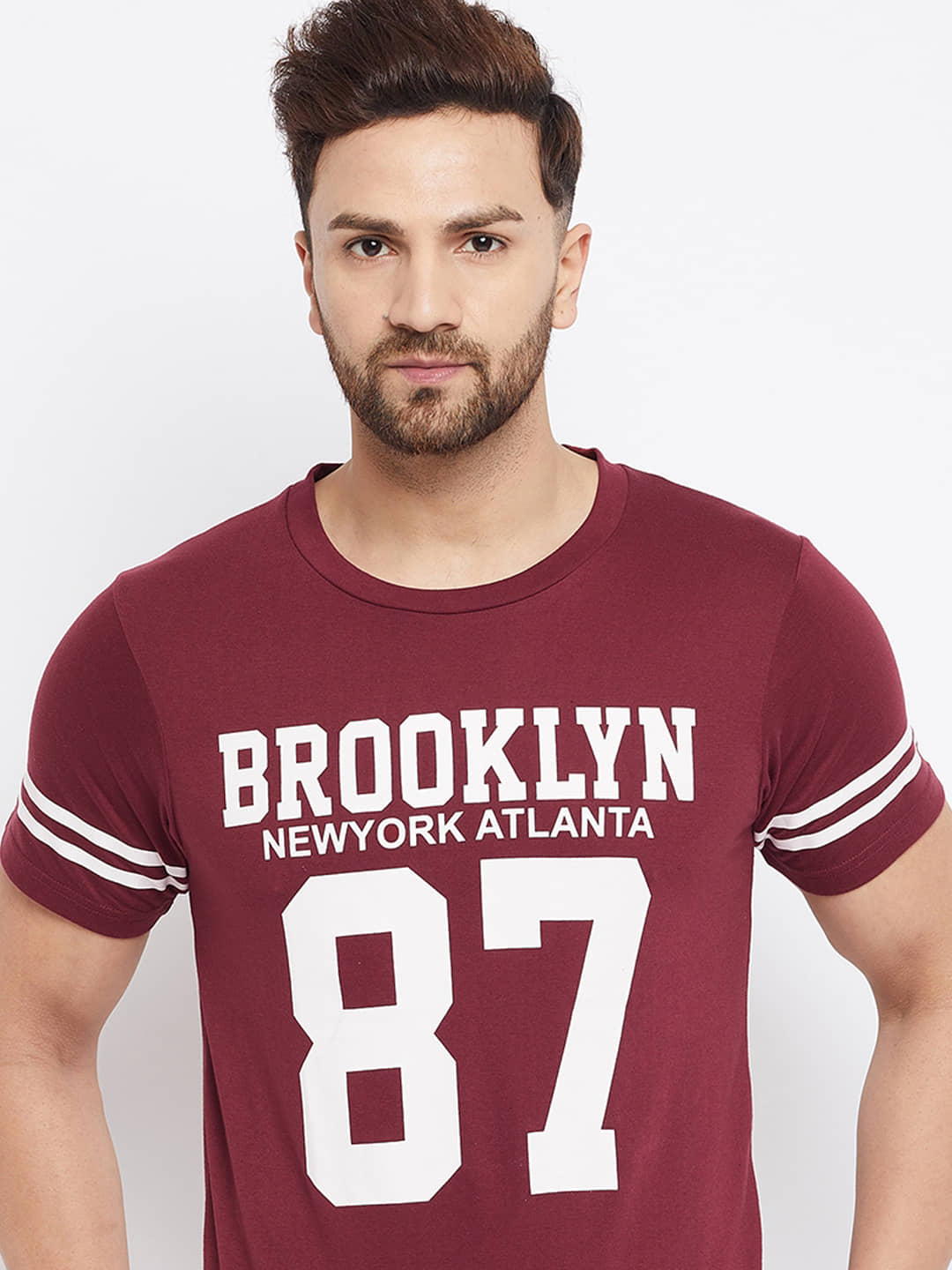 The Million Club Pack of 1 Polyester Regular Fit Men's T-Shirt ( Maroon )