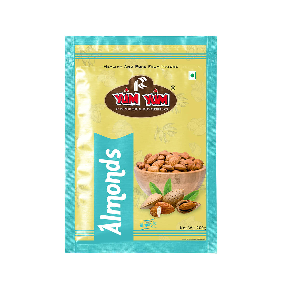 YUM YUM 100% Natural Premium Californian Badam Dry Fruits Almonds (200 g) YUM YUM 100% Natural Premium Californian Badam Dry Fruits Almonds (200 g)