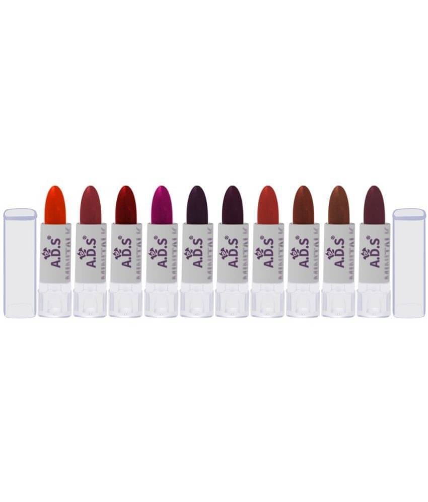     			A.D.S. Creamy Matte Micro Mini Lip Hydrating & Moisturizing Lipsticks Pack of 10 (AL1155C)