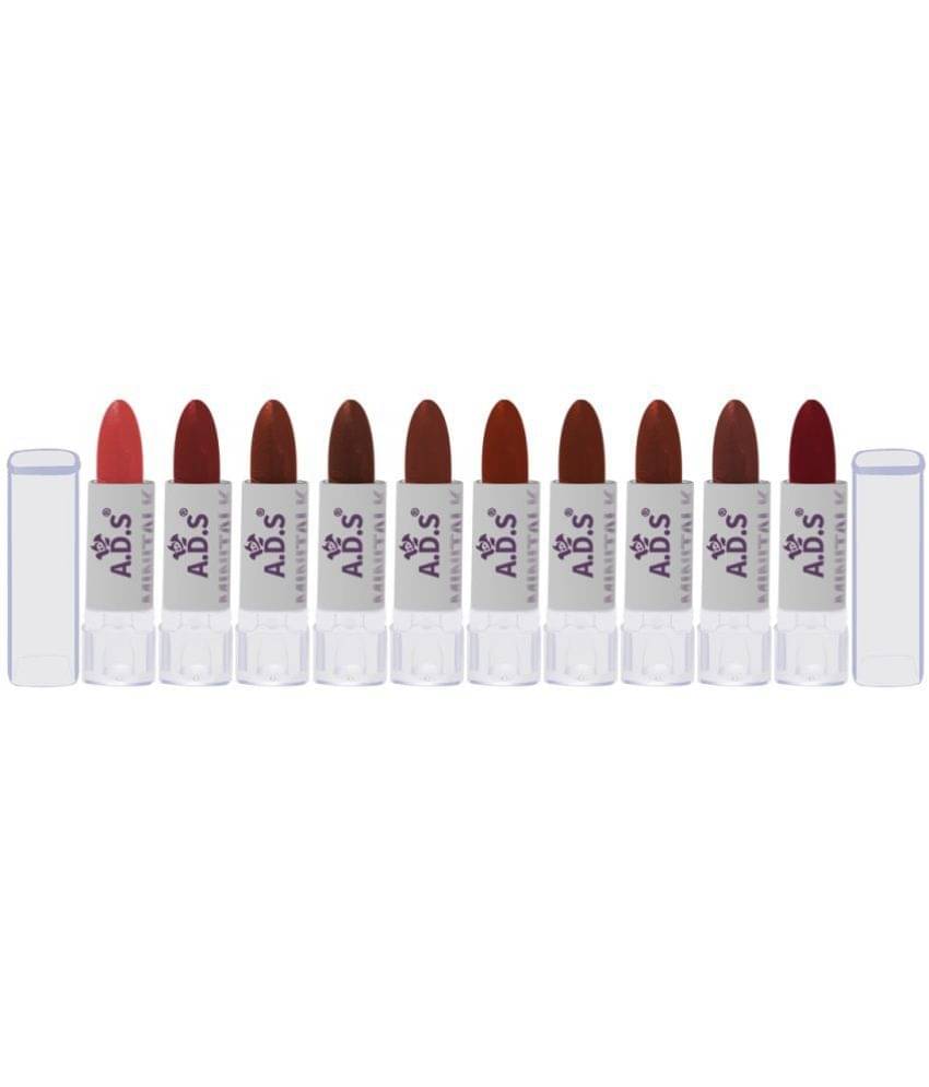     			A.D.S. Creamy Matte Micro Mini Lip Hydrating & Moisturizing Lipsticks Pack of 10 (AL1155D)