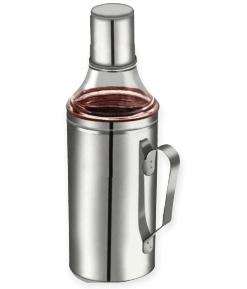 ATROCK Oil Dispenser 1litre Steel Silver Oil Container ( Set of 1 ) ATROCK Oil Dispenser 1litre Steel Silver Oil Container ( Set of 1 )