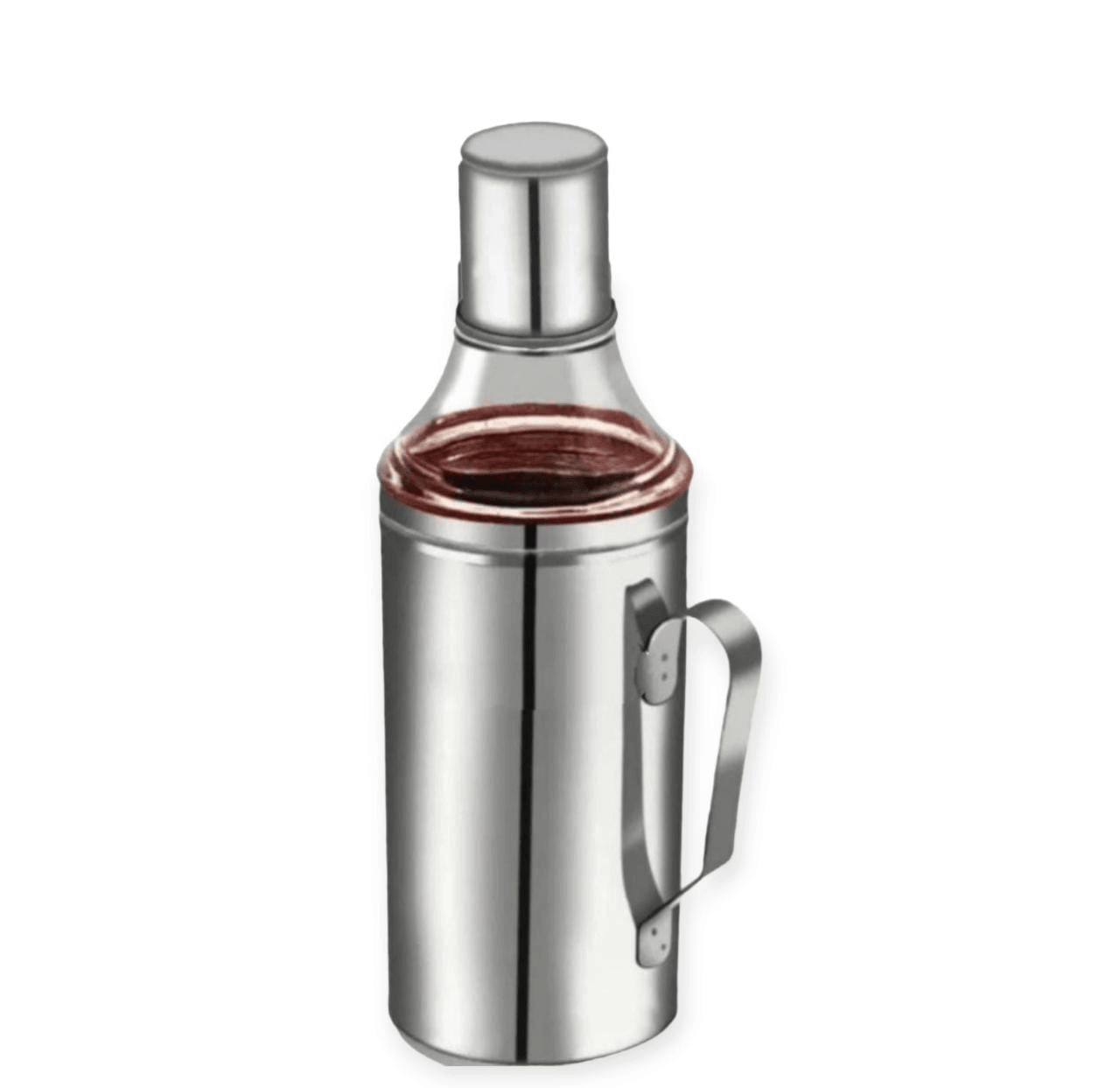     			ATROCK Oil Dispenser 1litre Steel Silver Oil Container ( Set of 1 )