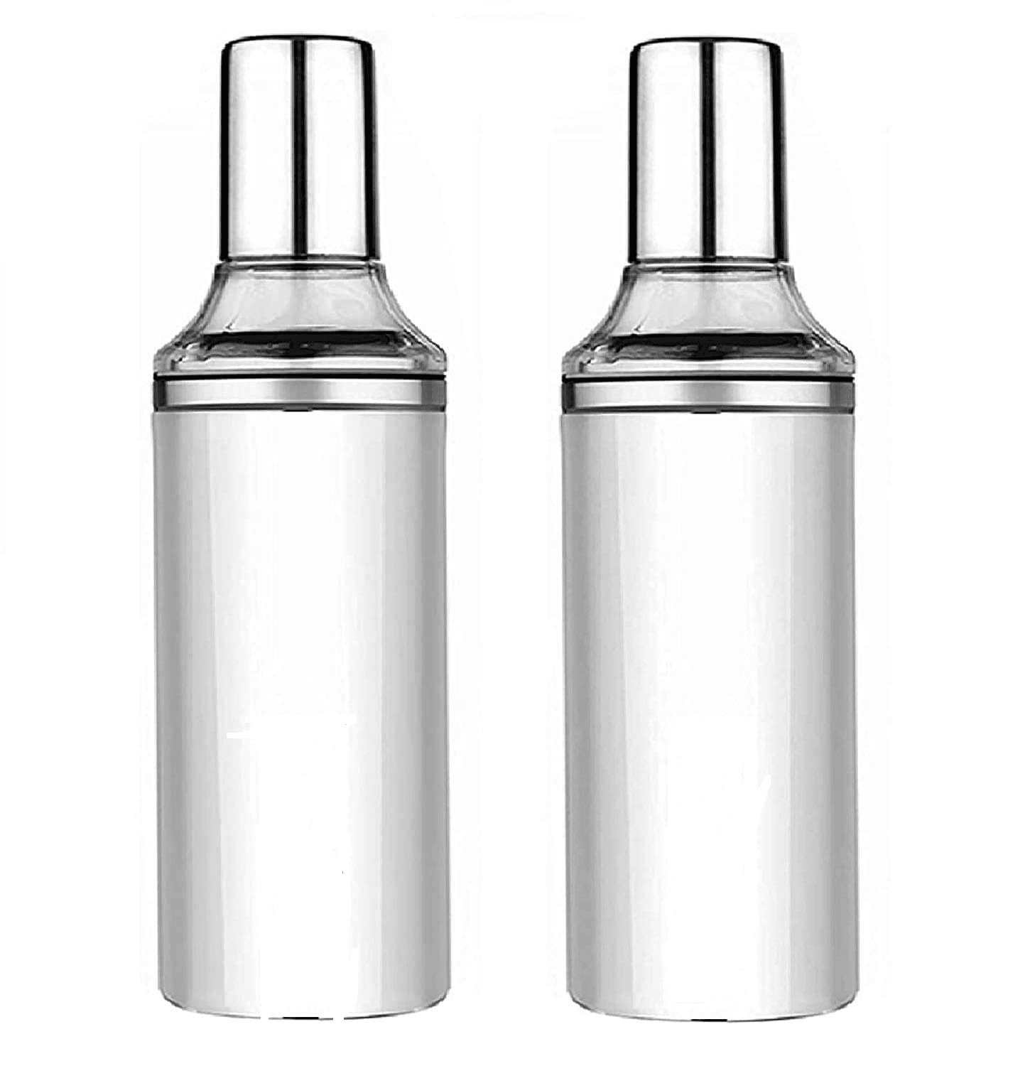ATROCK Oil Dispenser 1litre Steel Silver Oil Container ( Set of 2 )