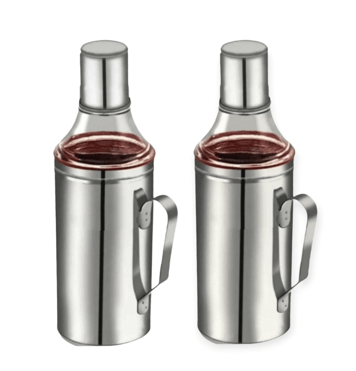 ATROCK Oil Dispenser 1litre Steel Silver Oil Container ( Set of 2 ) ATROCK Oil Dispenser 1litre Steel Silver Oil Container ( Set of 2 )