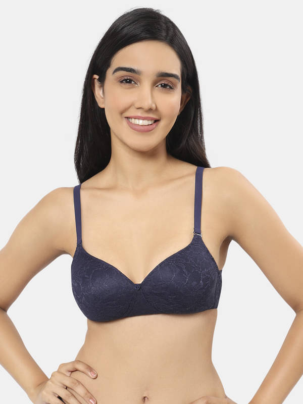 Amante Nylon Heavily Padded Women's Everyday Bra ( Blue ) Amante Nylon Heavily Padded Women's Everyday Bra ( Blue )