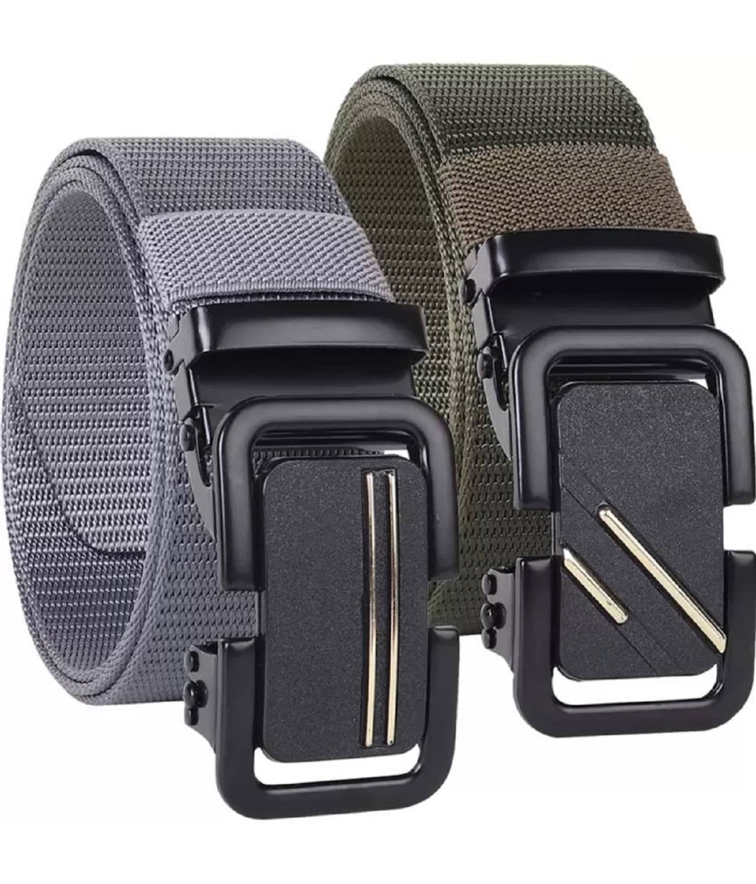 ESSTIAN - Gray Nylon Men's Casual Belt ( Pack of 2 )