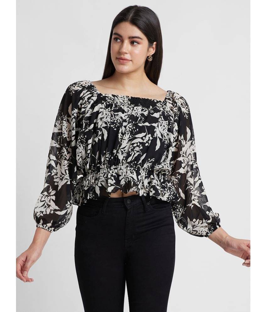 Globus - Black Polyester Women's Regular Top ( Pack of 1 )     			Globus - Black Polyester Women's Regular Top ( Pack of 1 )