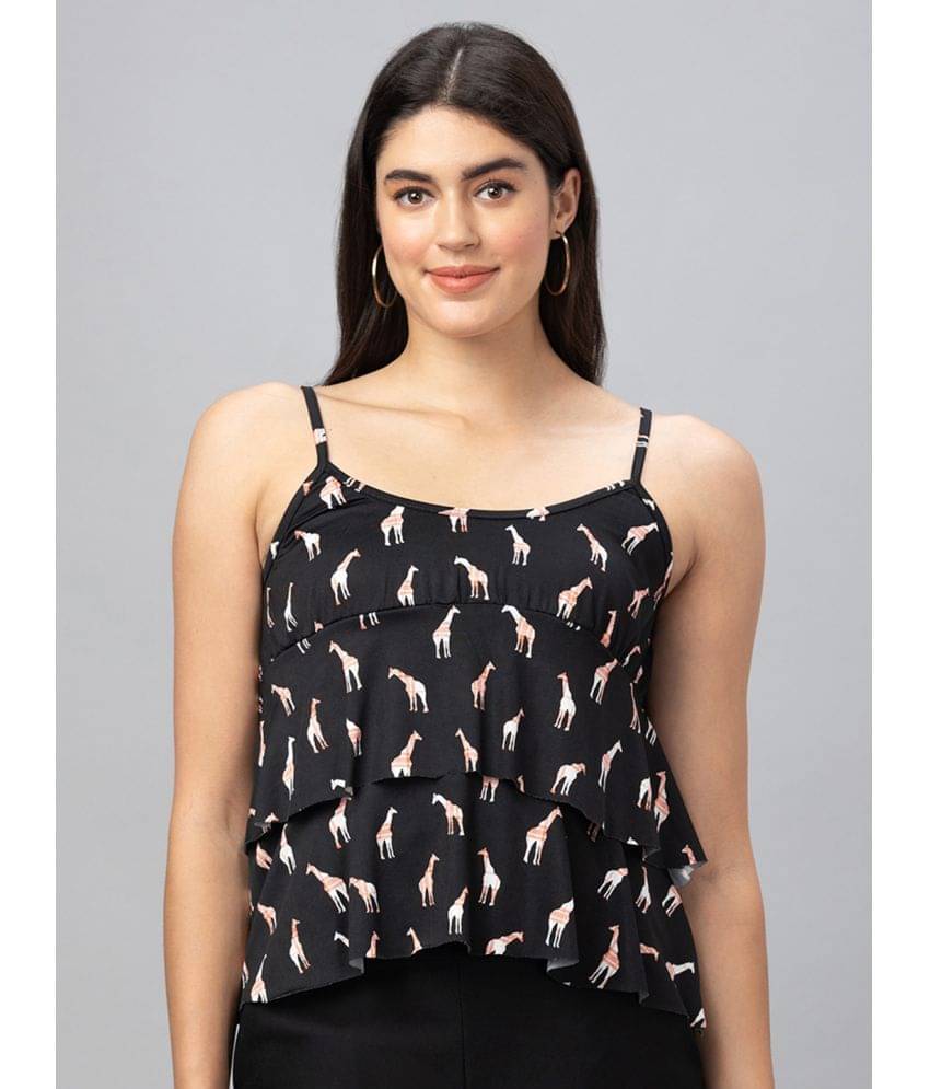     			Globus - Black Polyester Women's Tiered Top ( Pack of 1 )